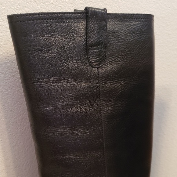 Steve Madden Bruce Black Leather Knee High Boots 9 Buckle and Strapping Detail - Picture 6 of 10